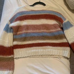 Francescas balloon sleeve striped sweater